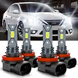 Walmart SHENKENUO H11 LED Headlight Bulbs White LED 6000K Automotive Bulb fits Nissan Sentra 2022 4 Pack offer