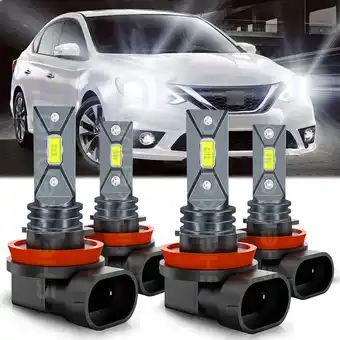 Walmart SHENKENUO H11 LED Headlight Bulbs White LED 6000K Automotive Bulb fits Nissan Sentra 2022 4 Pack offer