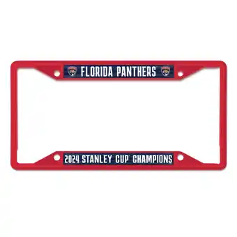 Walmart WinCraft Florida Panthers 2024 Stanley Cup Champions Laser Cut Metal License Plate Frame offer