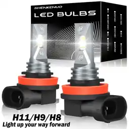 Walmart SHENKENU For Chevy Malibu 2004-2012 H11 LED Headlight Bulbs Kit 6000K White 8000LM High/Low beam offer