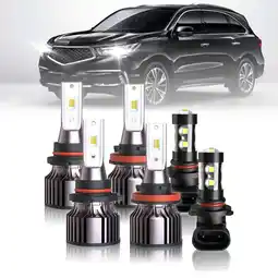 Walmart FZPJJNB For Acura MDX 2004-2006 LED Headlight High Low Beam Bulbs Fog Light 6000K offer