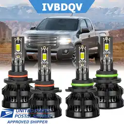 Walmart For GMC Canyon 2004-2012 LED Headlight Bulbs 9005+9006 High Low Beam Combo Kits offer