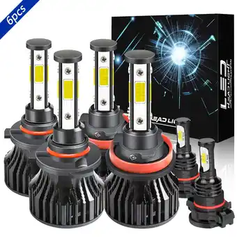 Walmart Combo LED Headlight Fog Light Bulbs Kit for 2007-2013 GMC Sierra 1500 2008 2009 2010 2011 2012 White offer