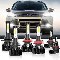 Walmart For Ford Escape 2013 2014 2015 2016 6x 6000K LED Headlight + Fog Light Bulbs Kits offer