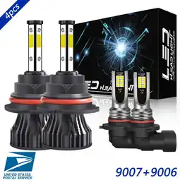 Walmart For Ford Expedition 1999-2002 LED Headlight Bulb 9007 High&Low Beam+9006 Fog Light 6000K White 4pcs offer