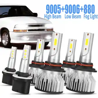 Walmart For Chevy S10 Xtreme 1999-2003 6x White LED Headlights Bulb High Low Beam Fog Light,9005+9006+880 offer