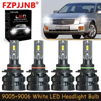 Walmart FZPJJNB 9005+9006 For Cadillac CTS 2003-2007 White LED Headlights Bulbs High Low Beam,Z8,C11 offer