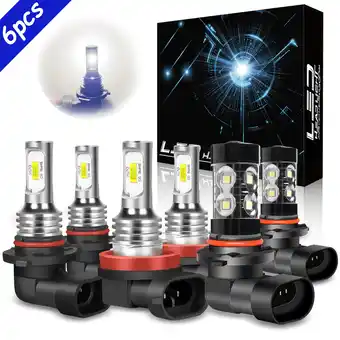 Walmart For Ford F-150 2015-2020 Combo 6000K Bright LED Front Headlights High-Low Beam Fog Light Bulbs 6pcs offer