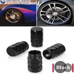 Walmart 4PCS Black Aluminum Metal Wheel / Tire Valve Stem Car-Truck Air Caps Covers offer