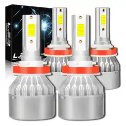 Walmart WVKVII For Chevy Malibu 2004-2012 H9+H11 LED Headlight High Low Beam Bulbs 4Pcs 6500K Bright White offer