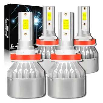 Walmart WVKVII For Chevy Malibu 2004-2012 H9+H11 LED Headlight High Low Beam Bulbs 4Pcs 6500K Bright White offer