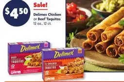 Family Dollar Delimex Chicken or Beef Taquitos offer