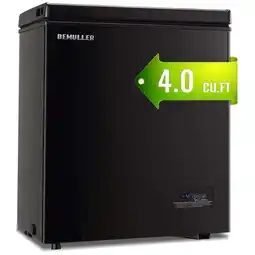 Walmart DEMULLER 4.0 Cu. ft Chest Freezer Small Freezer with Top Open Door Freestanding Black offer