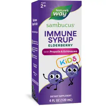 Walmart Nature's Way Sambucus Kids Elderberry Immune Syrup*, with Echinacea, Dietary Supplement, 4 Fl oz offer