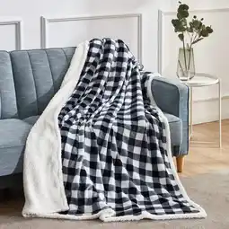 Walmart SANMADROLA Gray Check Plaid Flannel Throw, 50 x 60 offer