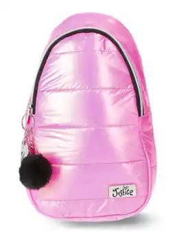 Walmart Justice Girls Quilted Puffer Sling Bag, Pink offer