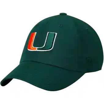 Walmart Men's Top of the World Green Miami Hurricanes Primary Logo Staple Adjustable Hat offer