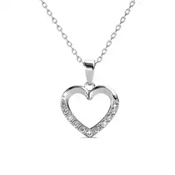 Walmart Cate & Chloe Chelsea 18k White Gold Plated Silver Heart Necklace with Swarovski Crystals for Women offer