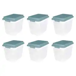 Walmart Hefty 6 Pack 32 Quart Lift Off Stackable Plastic Storage Bin with Lid, Gray offer