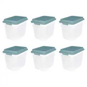 Walmart Hefty 6 Pack 32 Quart Lift Off Stackable Plastic Storage Bin with Lid, Gray offer