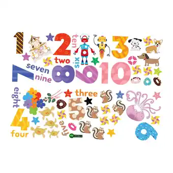 Walmart deevoka 2Pcs Numbers 1-10 Wall Stickers Early Educational for Kids Daycare Classroom A offer