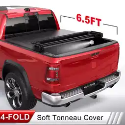 Walmart MOSTPLUS 6.4FT/6.5FT 4 Fold Soft Bed Tonneau Cover for 2002-2023 Ram 1500 03-23 Ram 2500/3500 offer