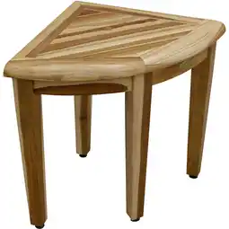 Walmart 16 Compact Teak Corner Shower Stool with Shelf in Natural Finish offer