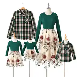 Walmart PatPat Family Matching Outfits Mommy and Me Dresses Mesh Dresses Long Sleeve Sets offer