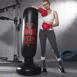 Walmart DISEN Punching Bag Inflatable Boxing Bag Adults Free Standing Pvc Punching Bag for Exercise, Black offer