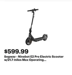 Best Buy Segway - Ninebot E2 Pro Electric Scooter offer
