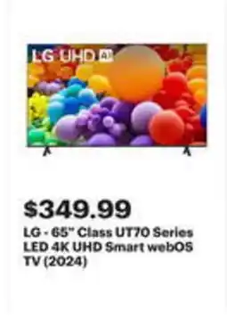 Best Buy LG-65" Class UT70 Series LED 4K UHD Smart webOS TV (2024) offer