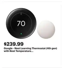 Best Buy Google - Nest Learning Thermostat (4th gen) with Nest Temperature offer