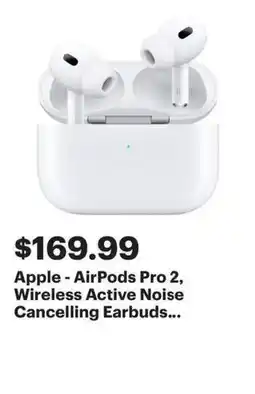 Best Buy Apple AirPods Pro 2, Wireless Active Noise Cancelling Earbuds offer