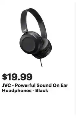 Best Buy JVC - Powerful Sound On Ear Headphones - Black offer