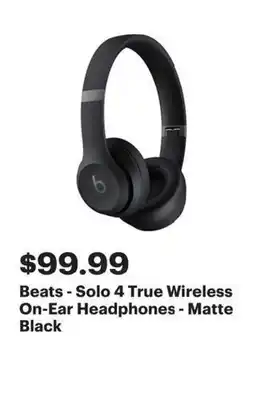 Best Buy Beats - Solo 4 True Wireless On-Ear Headphones - Matte Black offer