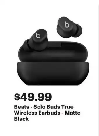 Best Buy Beats - Solo Buds True Wireless Earbuds - Matte Black offer