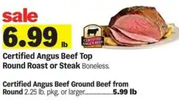 Meijer Certified Angus Beef Top Round Roast or Steak Boneless offer