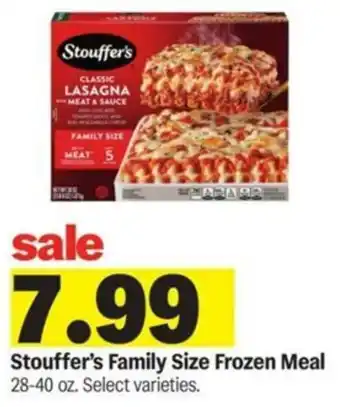 Meijer Stouffer's Family Size Frozen Meal offer