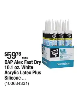 The Home Depot DAP Alex Fast Dry 10.1 oz. White Acrylic Latex Plus Silicone Caulk (12-Pack) offer