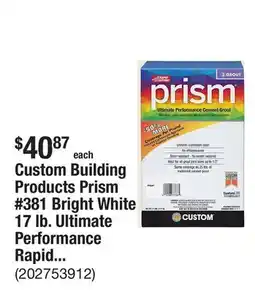 The Home Depot Custom Building Products Prism #381 Bright White 17 lb. Ultimate Performance Rapid Setting Grout offer