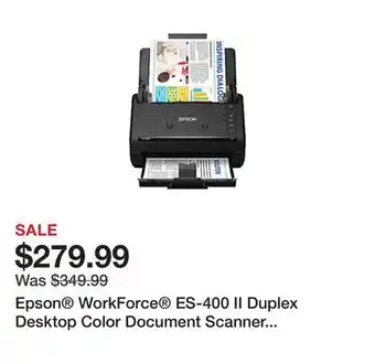 Office Depot Epson WorkForce ES-400 II Duplex Desktop Color Document Scanner with Auto Document Feeder offer