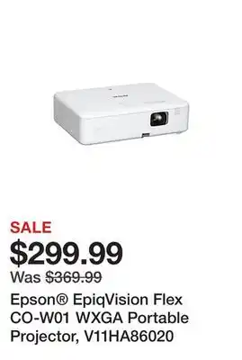 Office Depot Epson EpiqVision Flex CO-W01 WXGA Portable Projector, V11HA86020 offer