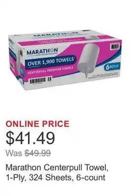 Costco Marathon Centerpull Towel, 1-Ply, 324 Sheets, 6-count offer