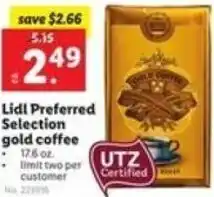 Lidl Lidl Preferred Selection Gold Coffee 17.6 oz offer