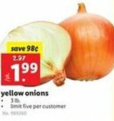 Lidl Yellow Onions offer