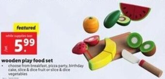 Lidl Wooden Play Food Set offer