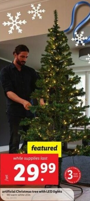 Lidl Artificial Christmas Tree With LED Lights offer