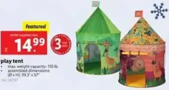 Lidl Play Tent offer