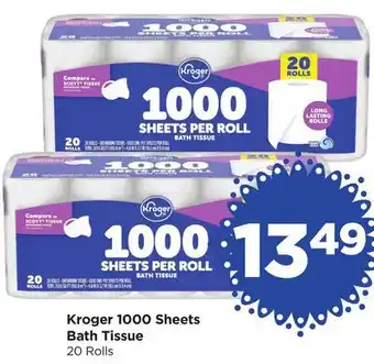 Food 4 Less Kroger 1000 Sheets Bath Tissue 20 Rolls offer