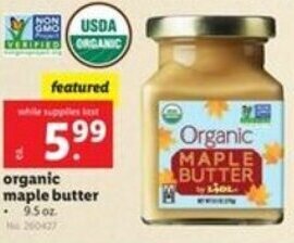 Lidl Organic Maple Butter offer